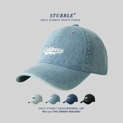 Stubble California Wash Denim Baseball Cap Men Women