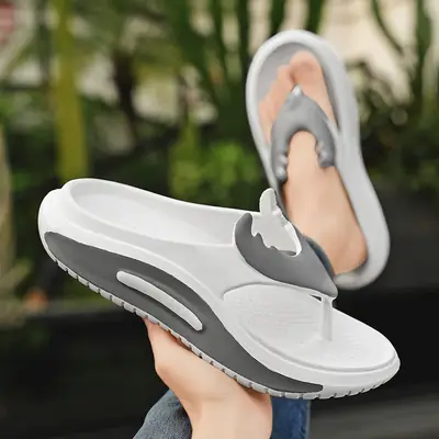 Men's Gray Deodorant Flip-Flops Summer Outdoor Slippers