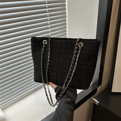 White Lace Chain Tote Bag for Women Spring Summer