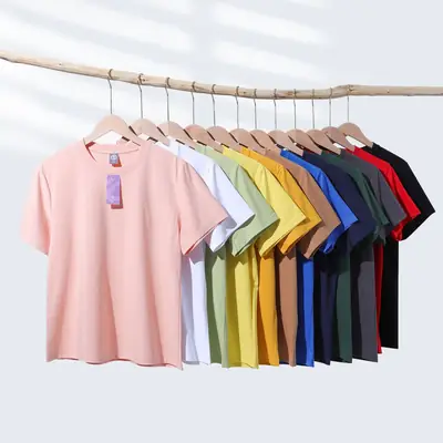 Men Cotton Tan Crewneck T-Shirt Short Sleeve