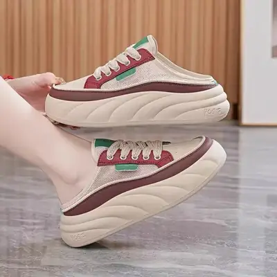 Women White Thick Casual Sandals Lazy Design