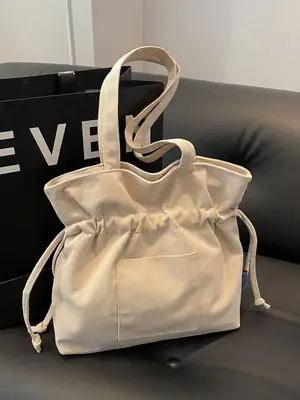 Green Drawstring Tote Bag for Women 2024
