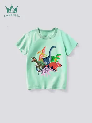 Children's Yellow Excavator T-Shirt 2025 Summer