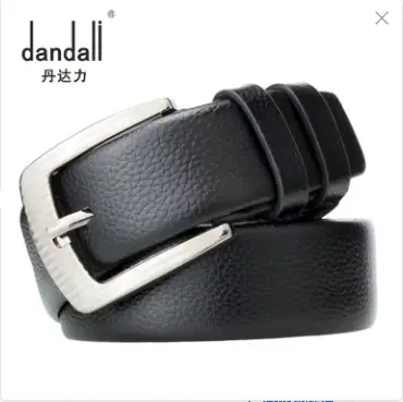 Men's Brown Leather Belt with Silver Buckle