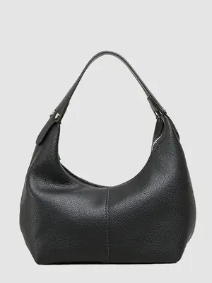 Black Leather Underarm Bag for Women