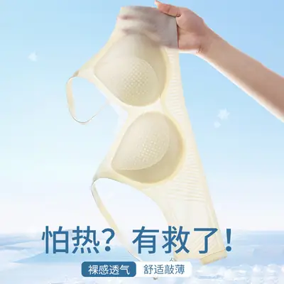 New Style Underwear Women's Summer Thin Beautiful Back Traceless Breast Anti-sagging New Style Ice Silk Small Chest Push-up Bra