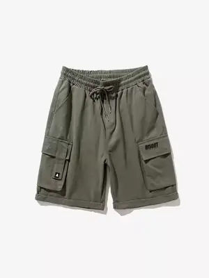 Men's Black Drawstring Short Pants with Pocket