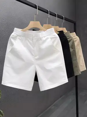 Men Summer Beige Thin Casual Shorts Five Point