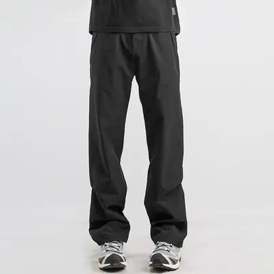 Men's Black Solid Straight Pants Summer Casual