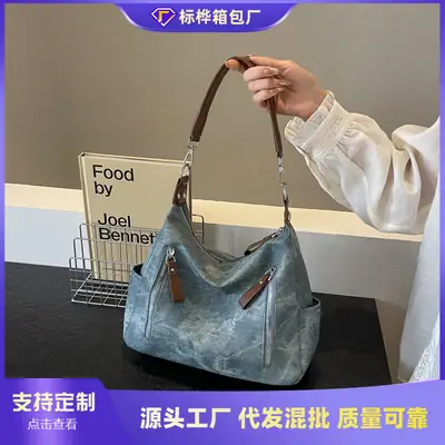 Women's Grey Crossbody Tote Bag Large Capacity 2024