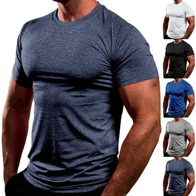Men's Pure Color Quick-Drying T-Shirt White