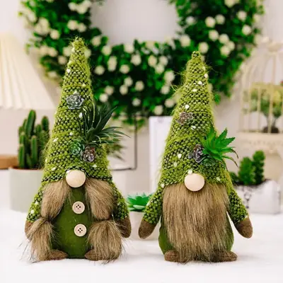 Green Knitted Fleshless Dwarf Doll Ornament