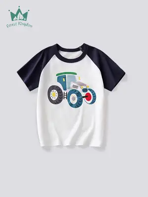 Kids Boys Cotton T-Shirt Navy Blue 2025