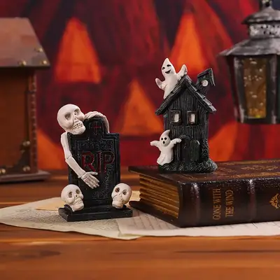 Halloween Mini Decor Set with Ghosts and House