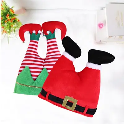 Santa Hat Christmas Party Dress Up Props Red Pants Clown Hat
