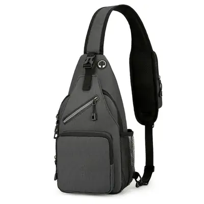 Men's Blue Oxford Crossbody Bag with Anti-Splash Design