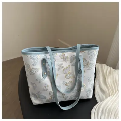 Women Embroidered Butterfly Shoulder Bag 2024 Spring Summer