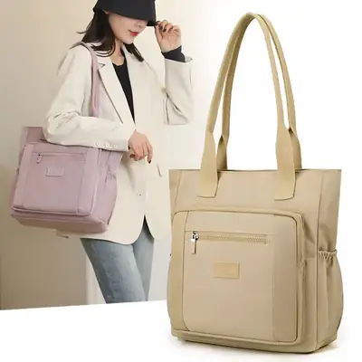 Pink Nylon Shoulder Bag for Women 2024 Spring