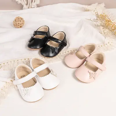 Foreign Trade New Baby Shoes Butterfly Decorative Lace Princess Shoes Wear-Resistant Rubber Sole Baby Toddler Shoes Baby Shoes