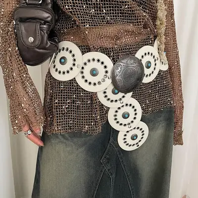 Bohemian Disc Gem Belt Women's Dress Design