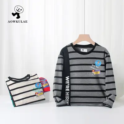 Children's Striped Long Sleeve T-Shirt Medium Large