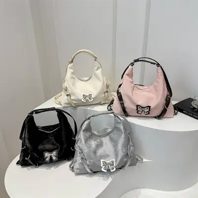 Silver Butterfly Tote Bag Women's 2024 Commuter Cross Border