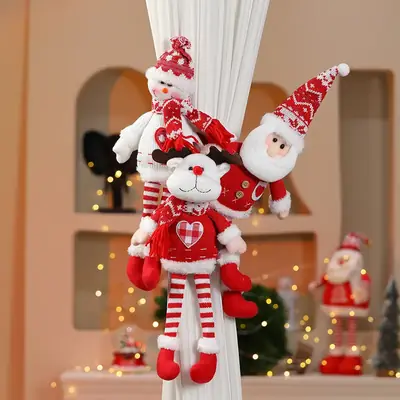 Cross-Country Christmas Snowman Curtain Decor