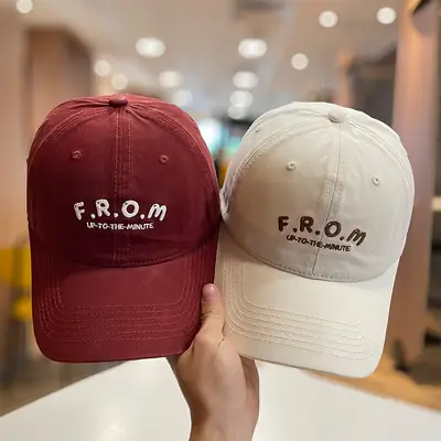 Women Baseball Cap with Letter Embroidery & Adjustable Strap