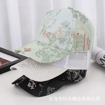 New Chinese Style Embroidered Baseball Cap for Women