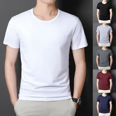 Men Black Thin Summer T-Shirt Slim Fit