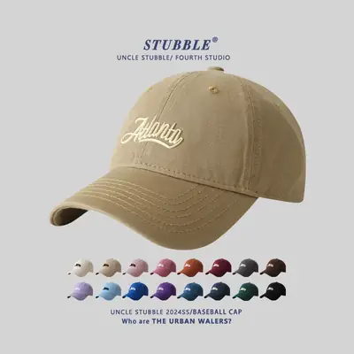 Men Women Pure Cotton Korean Style Baseball Cap Blue