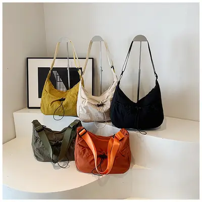 Black Nylon Shoulder Bag Women 2024 Casual Large Capacity