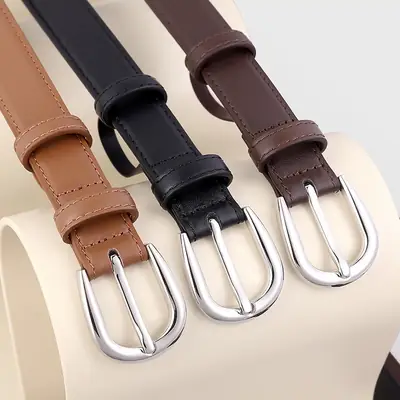 New Ladies Cowhide Belt with Pin Buckle for Commute