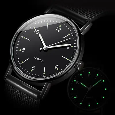 Women's Mesh Belt Quartz Watch Black Dial