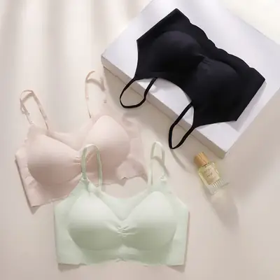 Women's Skin-Friendly Push-Up Bra Cream Green