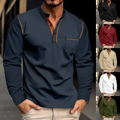 Men's Black Polo Shirt with Crossbody Strap