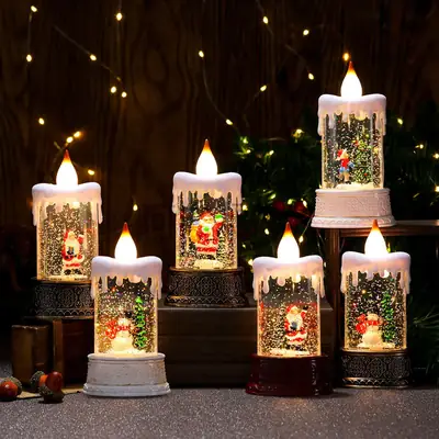 Christmas Water Injection Candle Lamp with LED Light