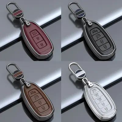 Suitable for Hyundai Elantra Name Figure Sonata Ten Festa ix35 Shengda ix25 Car Leather Key Case Buckle