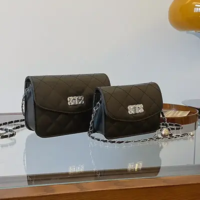 Women's 2-Piece Quilted Chain Crossbody Bag Set Cream