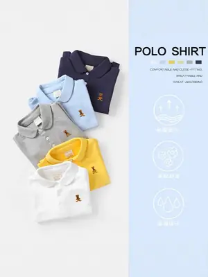 Boys' Polo Long Sleeve T-Shirt Autumn Kids Clothing