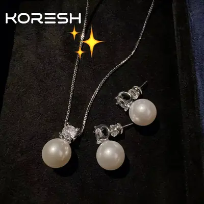Mermaid Bubble Necklace & Earrings Set 18K Gold Daily Plated