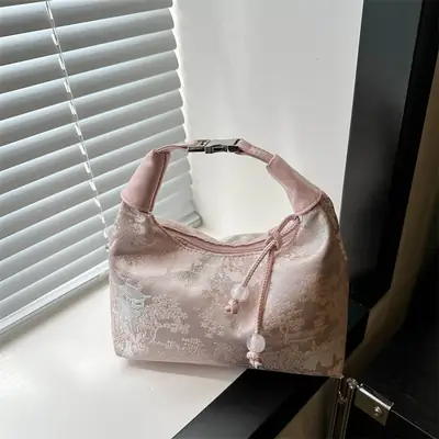 Pink Chinese Style Shoulder Bag for Women 2024
