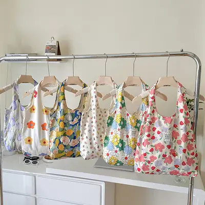 Summer Floral Handbag Set High-Grade Canvas Small Large