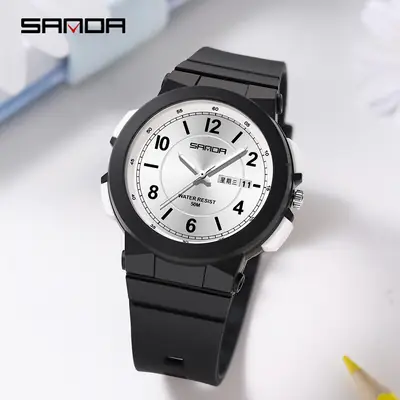 Sanda Pink Water Resistant Electronic Wristwatch for Men Women