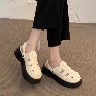 Women White Wedge Sandals Summer 2025
