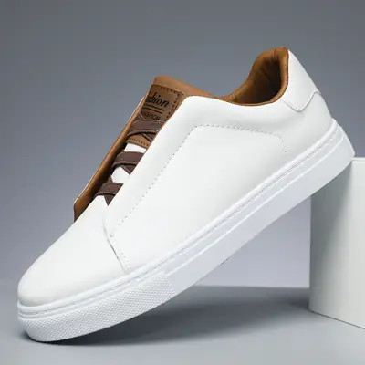 Cross border plus size wholesale men's fashion solid color low top skateboard shoes, comfortable non-slip durable sneaker outdoor live