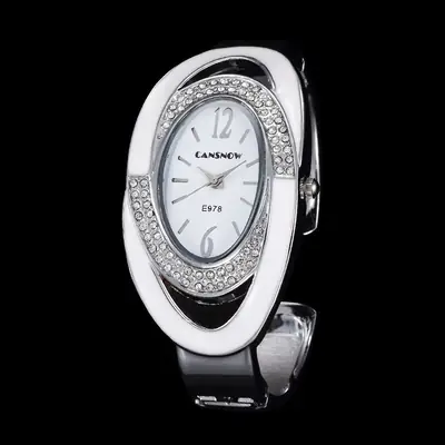 Oval Diamond Bracelet Watch for Women