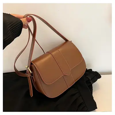 Brown Vintage Square Shoulder Bag for Women