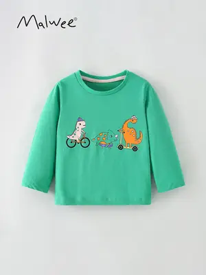 Malwee Boys Green Cartoon Print Sweatshirt