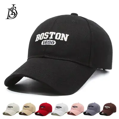 Boston 1980 Embroidered Baseball Cap White Large
